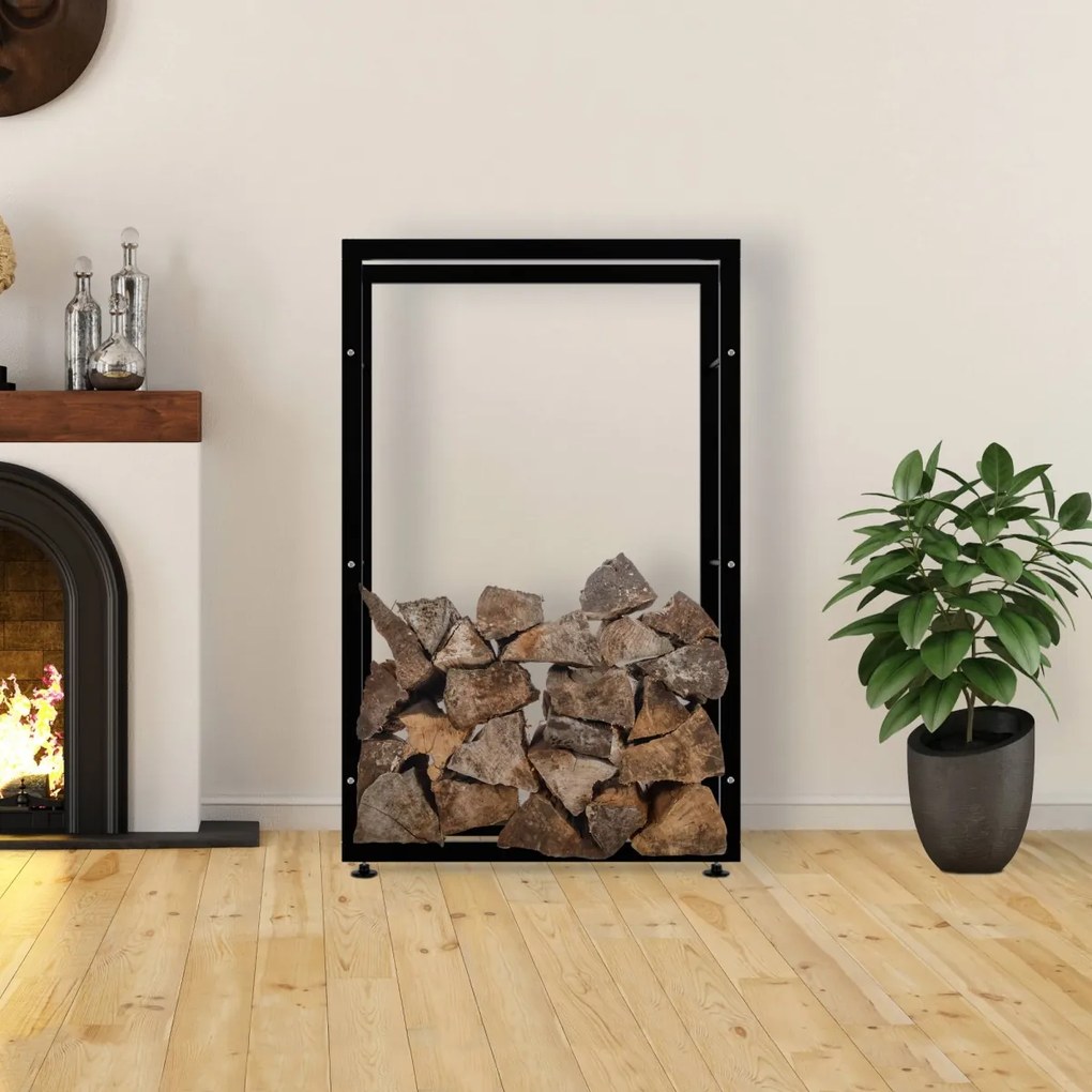 Stojan na drevo Keri V2 25x80x125, čierna