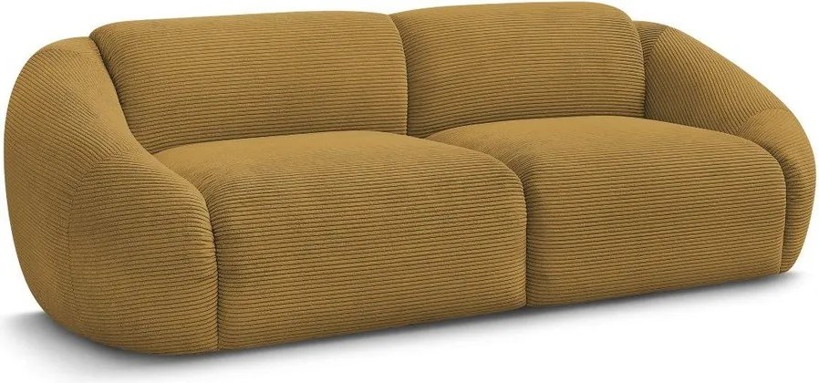 Menčestrová pohovka v horčicovej farbe 250 cm Tina – Bobochic Paris