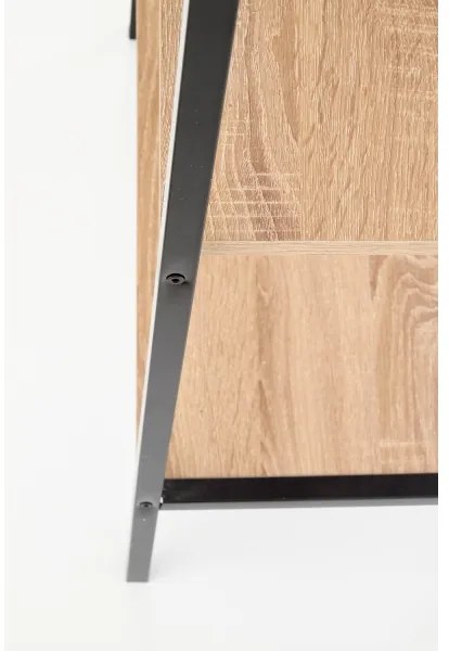 Knižnica NARVIK 148x60 cm čierna/dub sonoma