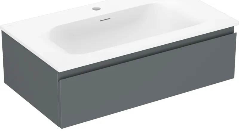 Mexen Orio, kúpeľňová skrinka 80 cm s umývadlom Vela, 1 zásuvka, grafitová matná/biela matná, 91A10-08023-1-BF66-W23M01