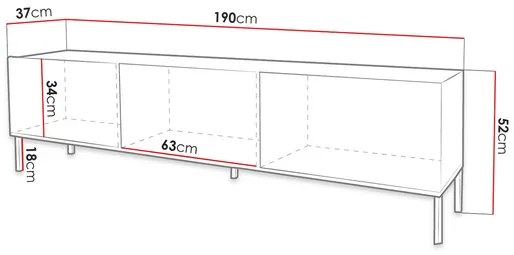 TV stolík/skrinka Magnilda 190 (biela + biely lesk). Vlastná spoľahlivá doprava až k Vám domov. 1054059