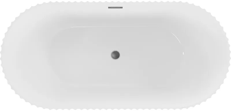 Mexen Paola, voľne stojaca vaňa, drážkovaná, 170 x 80 cm, biela lesklá, grafitová matná, 52721708000-95
