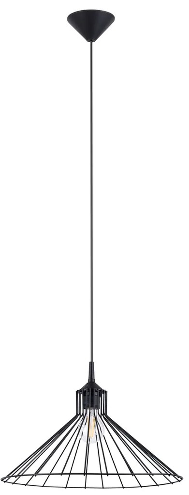 Závesné svietidlo Eda, 1x čierne drôtené tienidlo