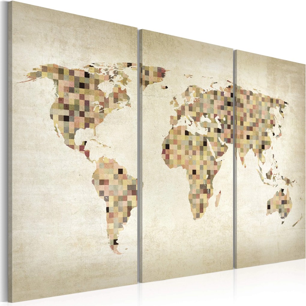 Obraz - Beige shades of the World - triptych 60x40