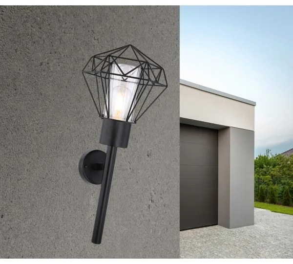 Globo 31355W - Vonkajšie nástenné svietidlo HORACE 1xE27/15W/230V IP44