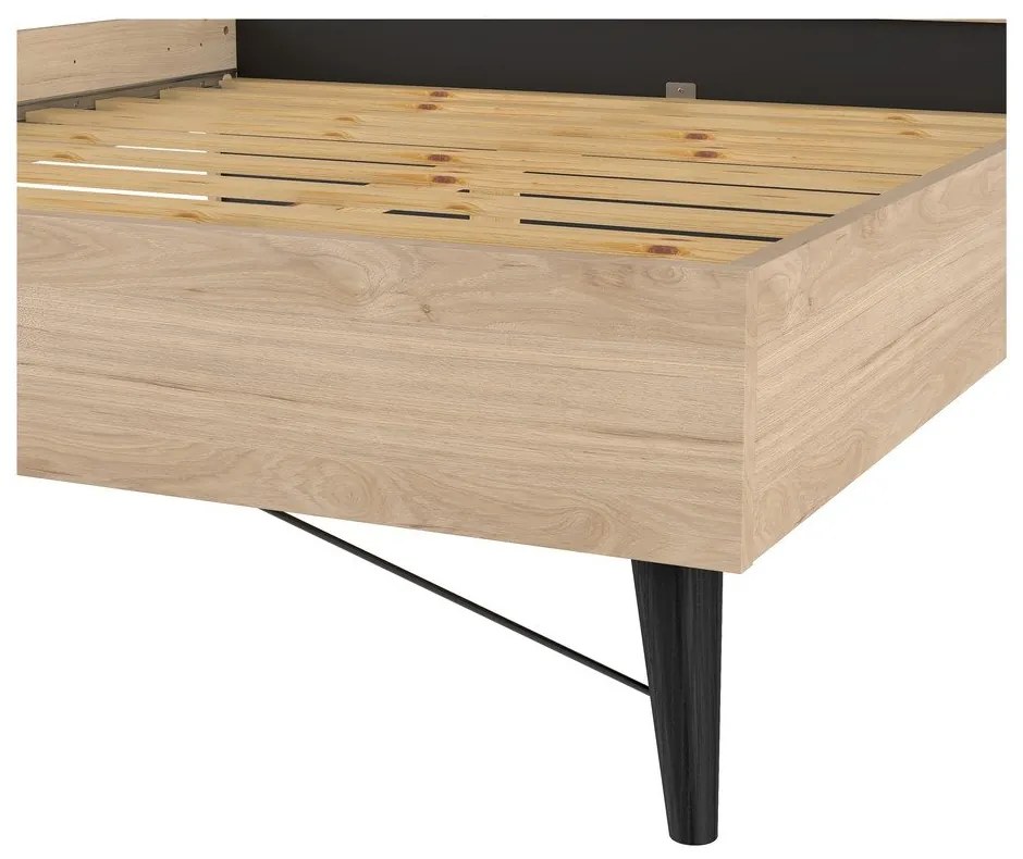 Dvojlôžková posteľ v dekore duba s roštom 160x200 cm v prírodnej farbe Ry – Tvilum