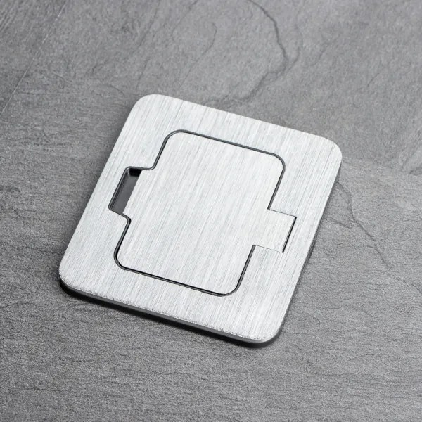 Brilagi - Vonkajšia vstavaná podlahová zásuvka IP55 matný chróm obdĺžnikový