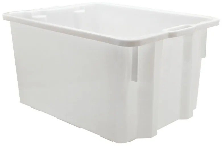 Zasúvacia a stohovacia prepravka biela, 550 x 430 x 310 mm