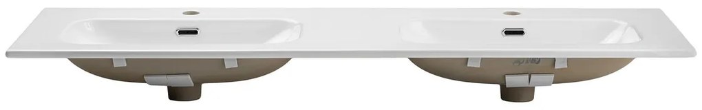 Dvojité zápustné umývadlo Fly 140 cm DP biele