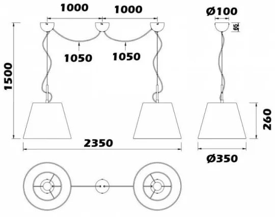 Trio - Luster na lanku ANDREUS 2xE27/60W/230V