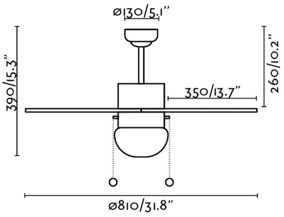FARO 33179 - Stropný ventilátor PALAO 1xE14/40W/230V