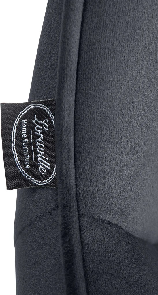 Barová stolička Vonore - zamat, chróm rám - Čierna