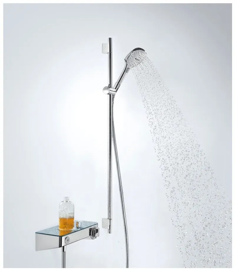 Hansgrohe Raindance Select E, sprchová súprava 120 3jet EcoSmart 9 l/min so sprchovou tyčou 90 cm, biela/chrómová, HAN-26623400