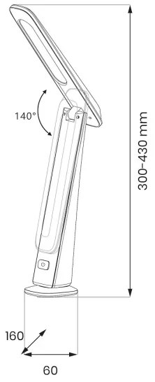 LED stmievateľná nabíjateľná stolová lampa TOP LED/4W/5V 1800 mAh 3000/4000/5000K hnedá/čierna