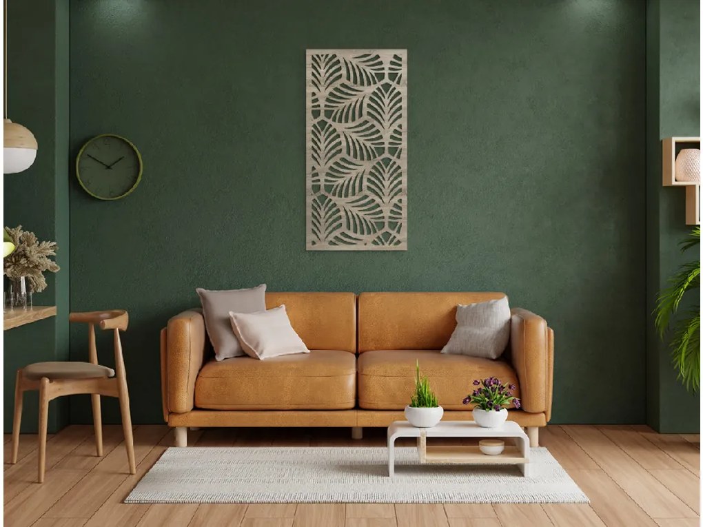 drevko Obraz na stenu Palmové listy 3D Rozmer obrazu: 44,5 x 22 cm, Farba dekorácie: Čierna
