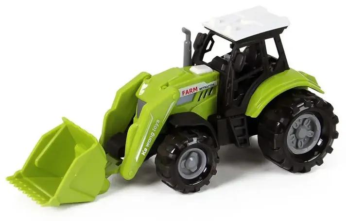 115361 Daffi Traktor s lyžicou - Zelený, 15cm