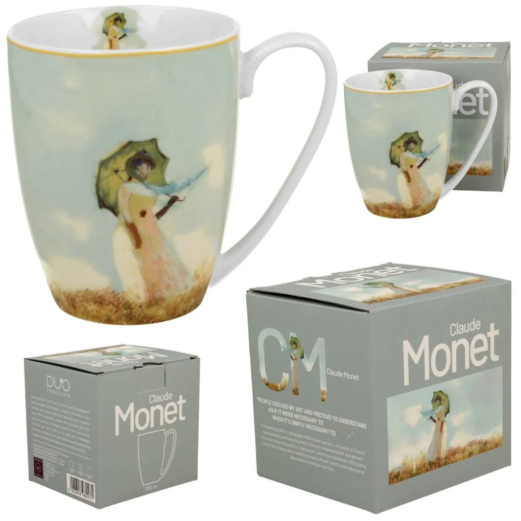 Porcelánový hrnček Monet Woman with Parasol 360 ml