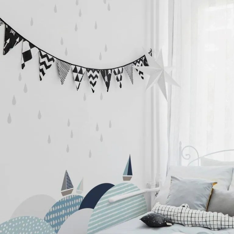 Samolepka do detskej izby sada kvapky sivá 4x4cm