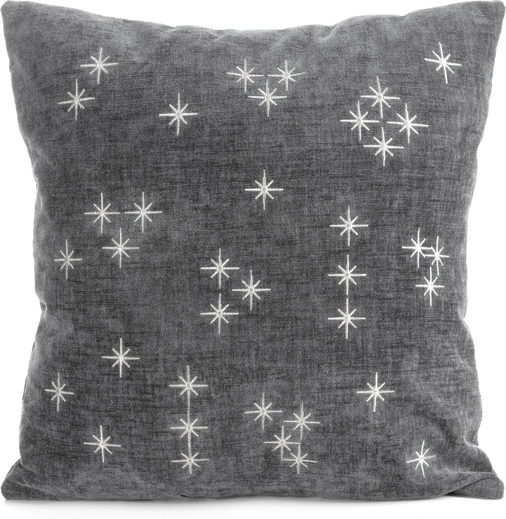 VIANOČNÁ DEKORAČNÁ OBLIEČKA NA VANKÚŠ SHINE 45X45 CM GRAFITOVÁ