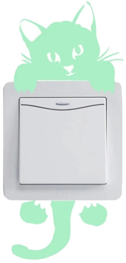 Fosforová samolepka na vypínač "Mačička" 20cm