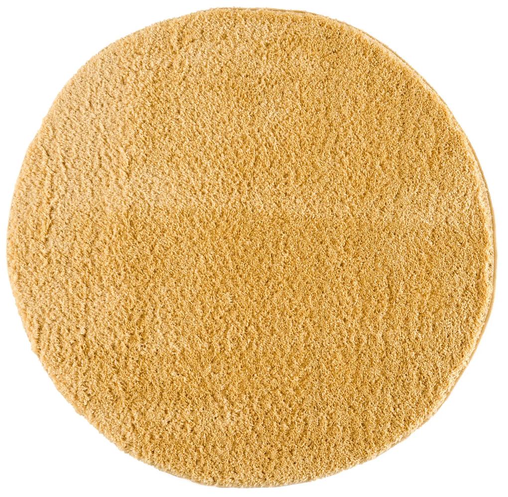 Dekorstudio Jednofarebný okrúhly koberec PULPY žltý Priemer koberca: 160cm