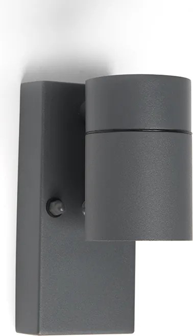 Vonkajšia nástenná lampa antracit IP44 so senzorom súmraku - Solo