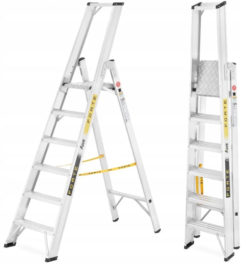 ALVE Schodíky jednostranné hliníkové 9306 PROFI PLUS FORTE