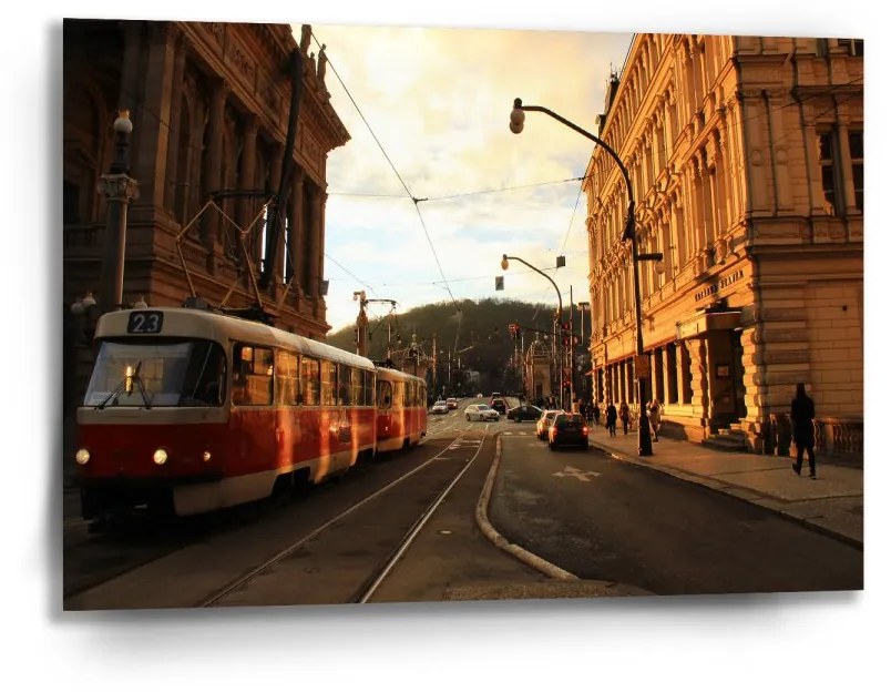 Sablio Obraz Električka v historickom meste - 90x60 cm