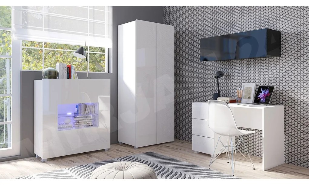 Nábytok Bralani XIV, Farby: dub zlatá, Osvetlenie: osvetlenie LED biele