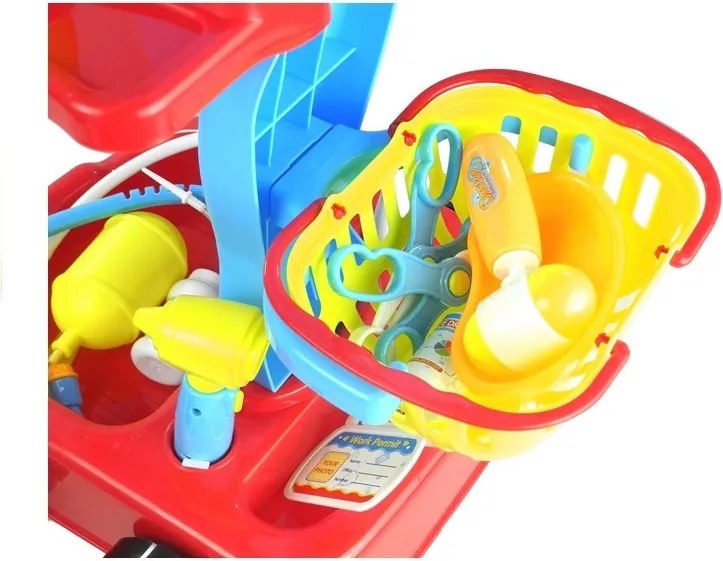 LEAN Toys Lekársky vozík s príslušenstvom 22 položiek