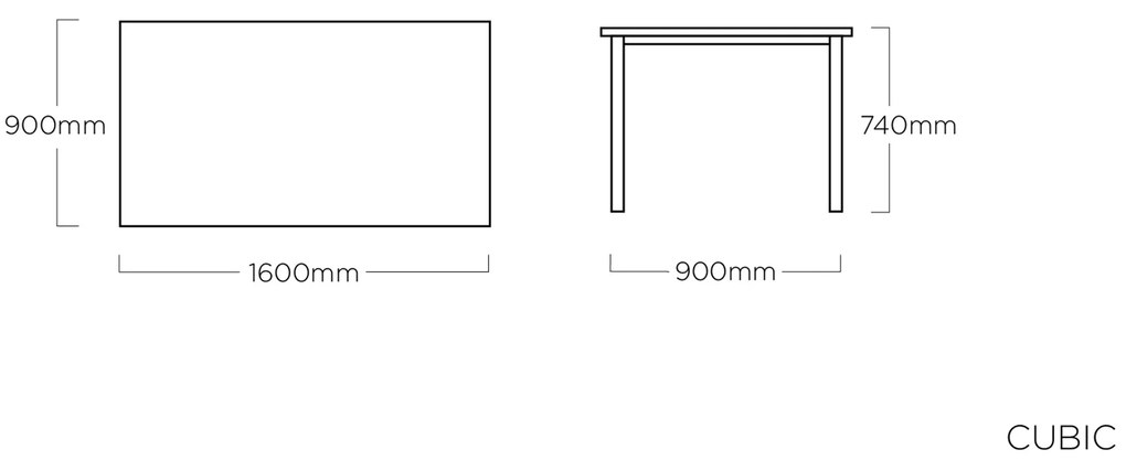 Cubic záhradný jedálenský stôl 160x90 strieborný
