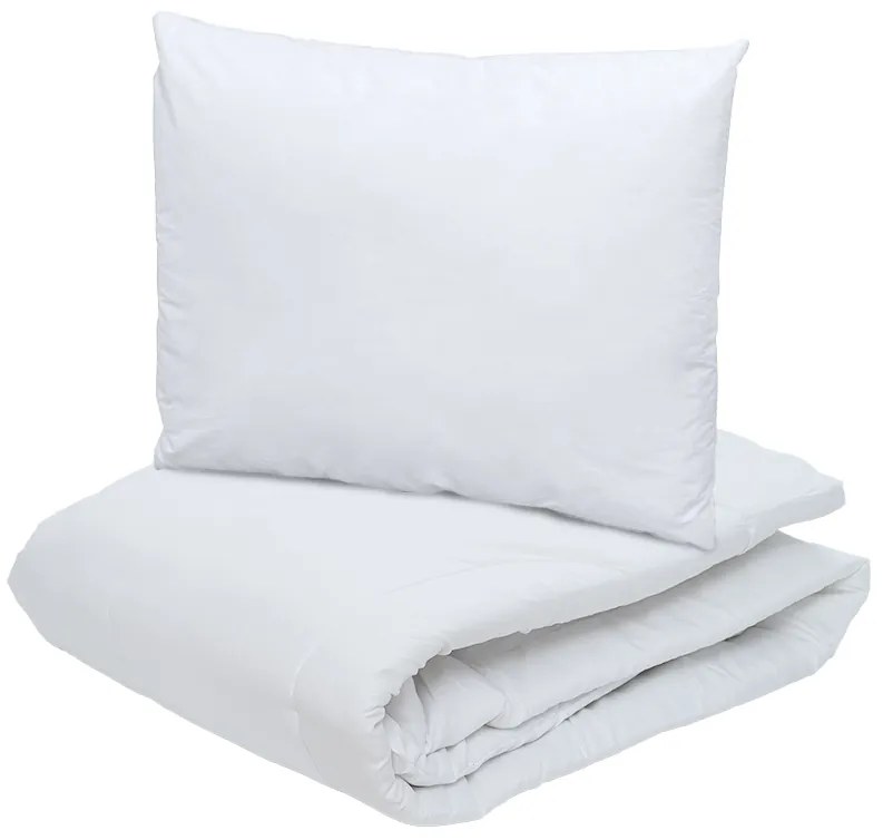 Letný paplón prešívaný 140x200 cm s vankúšom 70x90 cm ECONOMY PEACH, biely