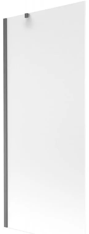 Mexen Next, 1-krídlová vaňová zástena 80 x 150 cm, 6mm sklo námraza, brúsená grafitová, 895-080-000-00-30-66