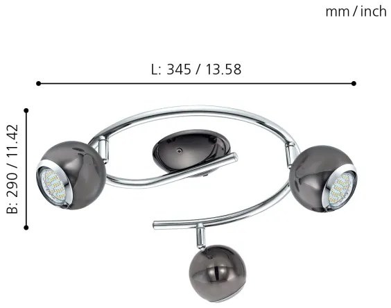 EGLO 31007 - LED Bodové svietidlo BIMEDA 3xGU10/3W LED