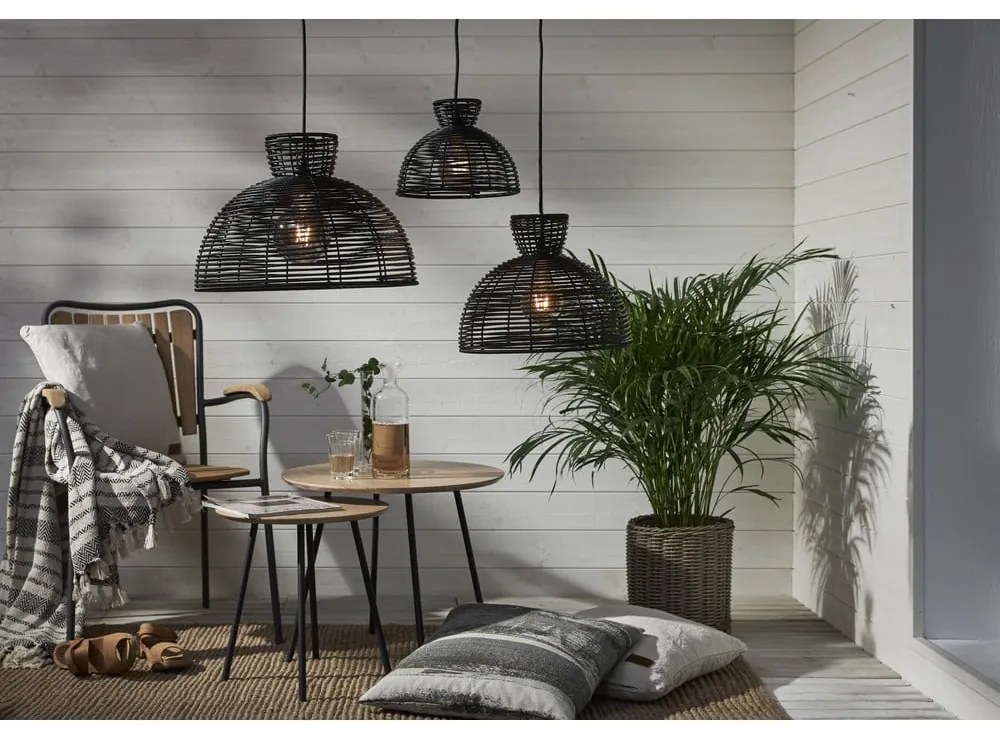 Čierne vonkajšie tienidlo pre stropné svietidlo Star Trading Runde, ø 37,5 cm