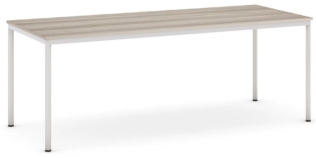 Jedálenský stôl, 2000 x 800 mm, sivá podnož, dub prírodný