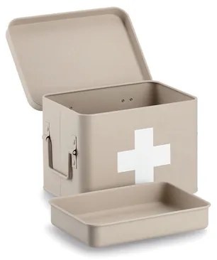 Zeller Present Lekárnička, kovový box na lieky, 2v1, béžový, MEDICINE 23x17x16