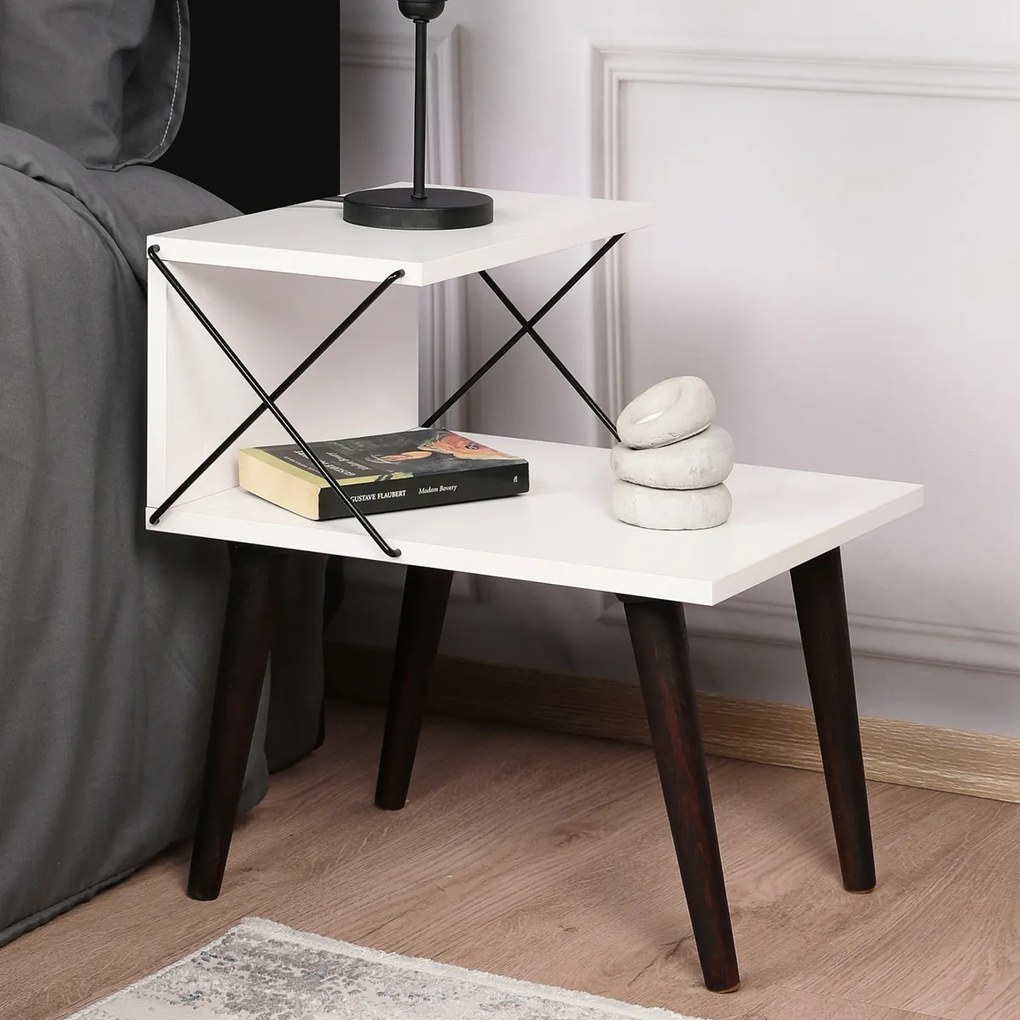 Nočný stolík Cross White