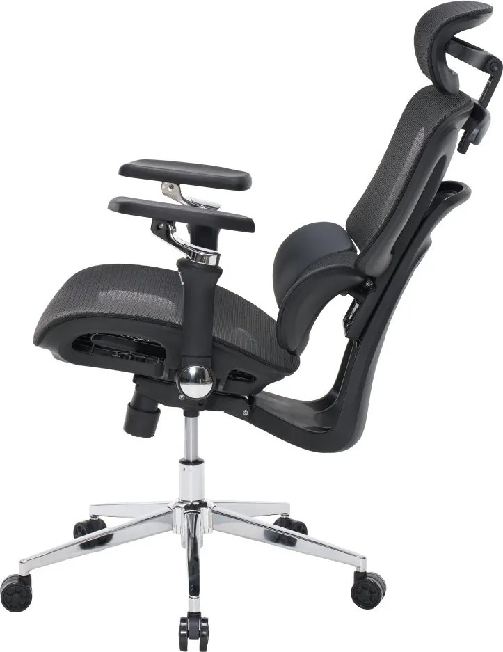 Kancelárska ergonomická stolička PORTE II — sieťovina, čierna