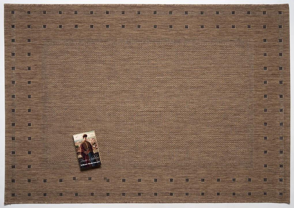 Devos koberce Kusový koberec FLOORLUX Coffee/Black 20329 Spoltex – na von aj na doma - 160x230 cm