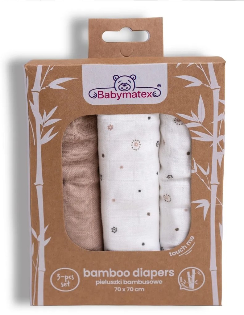 Babymatex Bambusové plienky Hviezdičky, 70 x 70 cm, súprava 3 ks