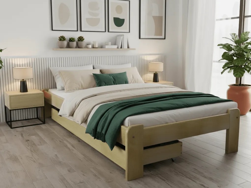 Posteľ Ada 80 x 200 cm, borovica Rošt: S lamelovým roštom, Matrac: Matrac DELUXE 10 cm