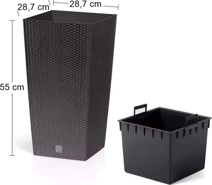 Plastový kvetináč DRTS300 30 cm - hnedá