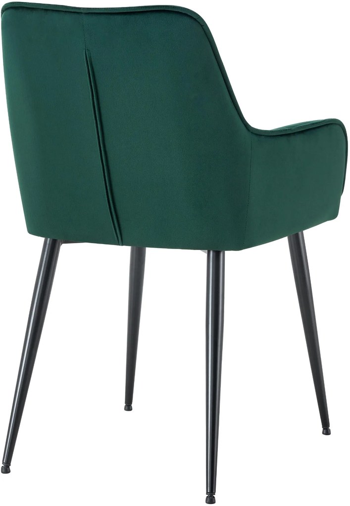 Jedálenská stolička Ferndale - zamat - tmavo zelená