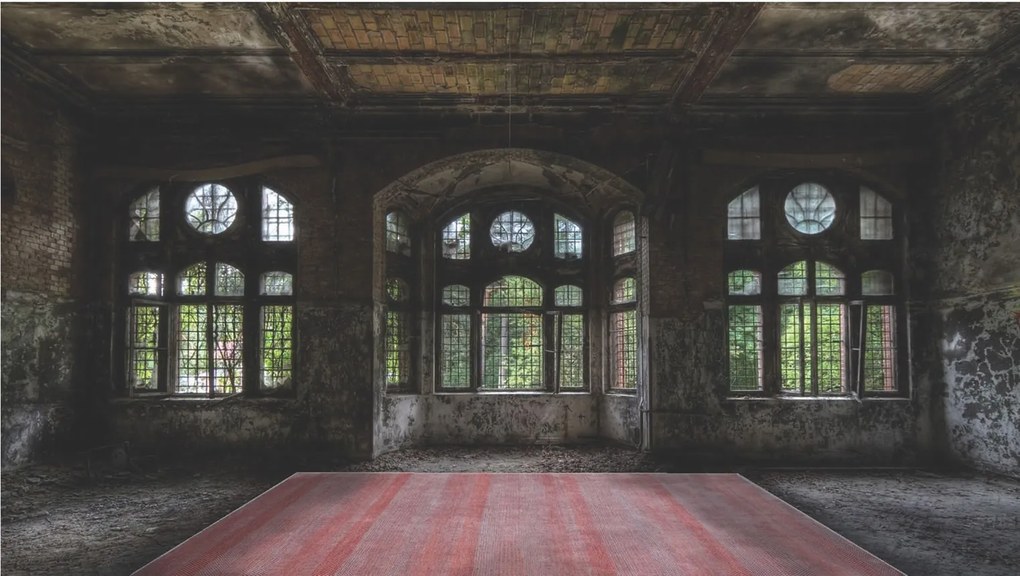 Ručne viazaný kusový koberec Diamond DC-MCN Silver / m.red, 365x457, červená, chodba / predsieň, Diamond Carpets India