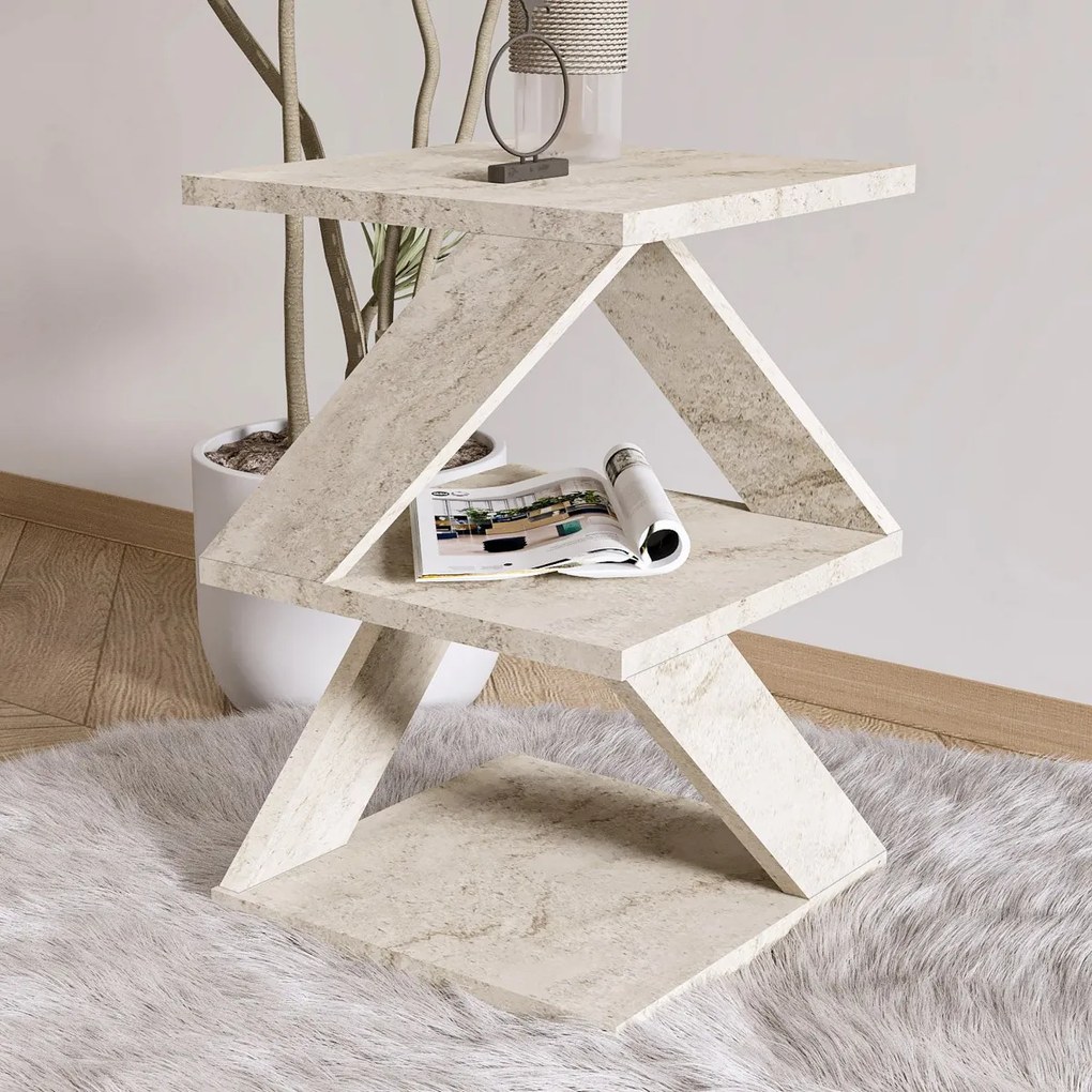 Odkladací stolík Albeni Travertine