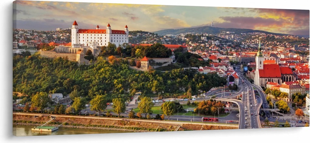 Obraz - Panorama Bratislavy, Slovensko (120x50 cm)