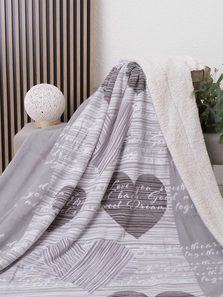 Baránková deka mikroplyš 150 × 200 cm – Selina sivohnedá