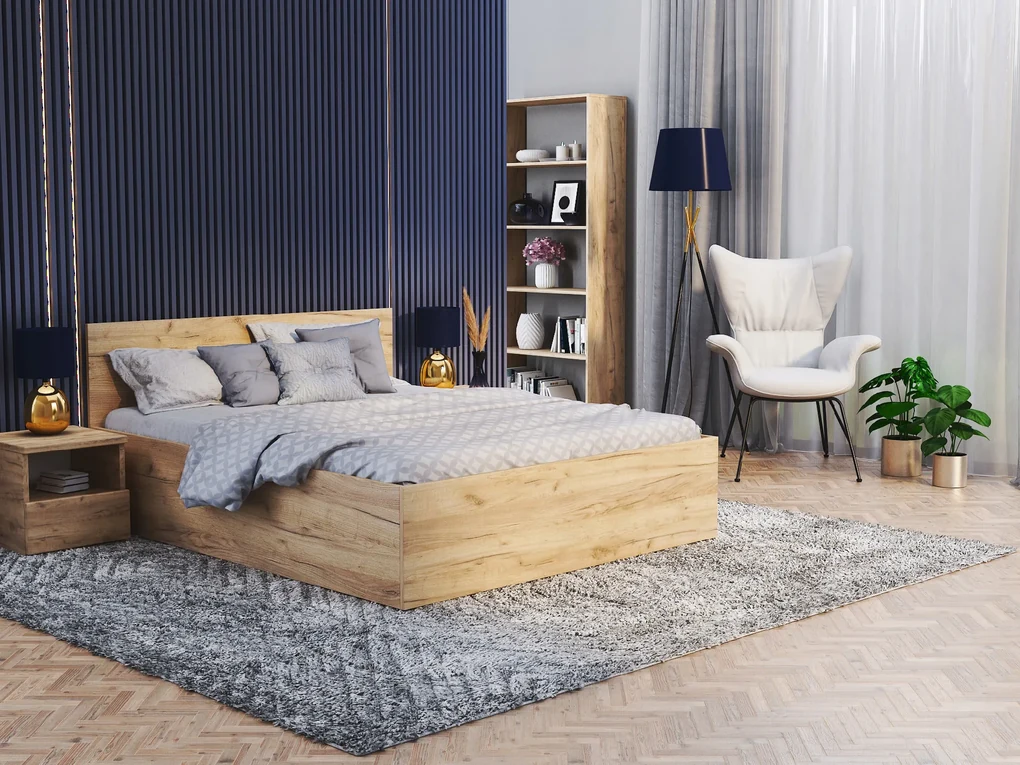 GL Manželská posteľ Dolly s úložným priestorom - dub craft Rozmer: 160x200