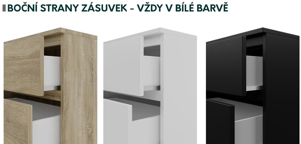 Nočný stolík Meste M2, biely
